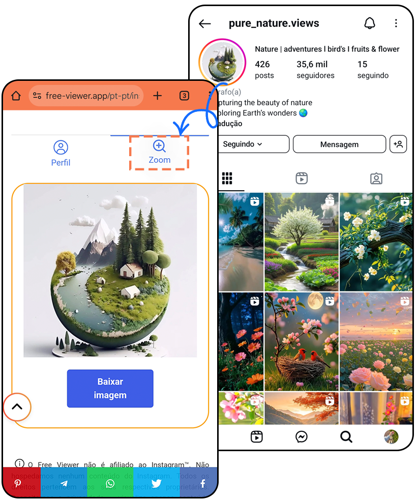 Como expandir a foto do perfil do Instagram?