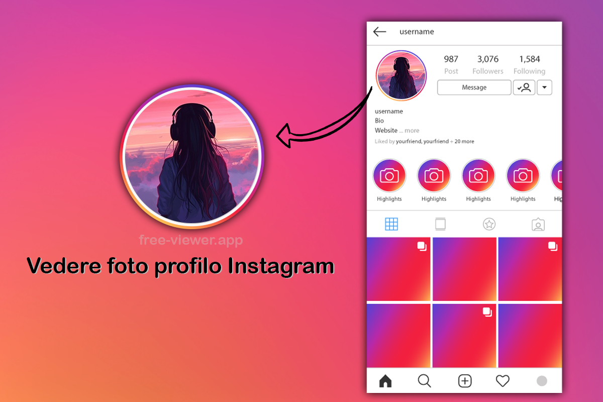 Vedere foto profilo Instagram
