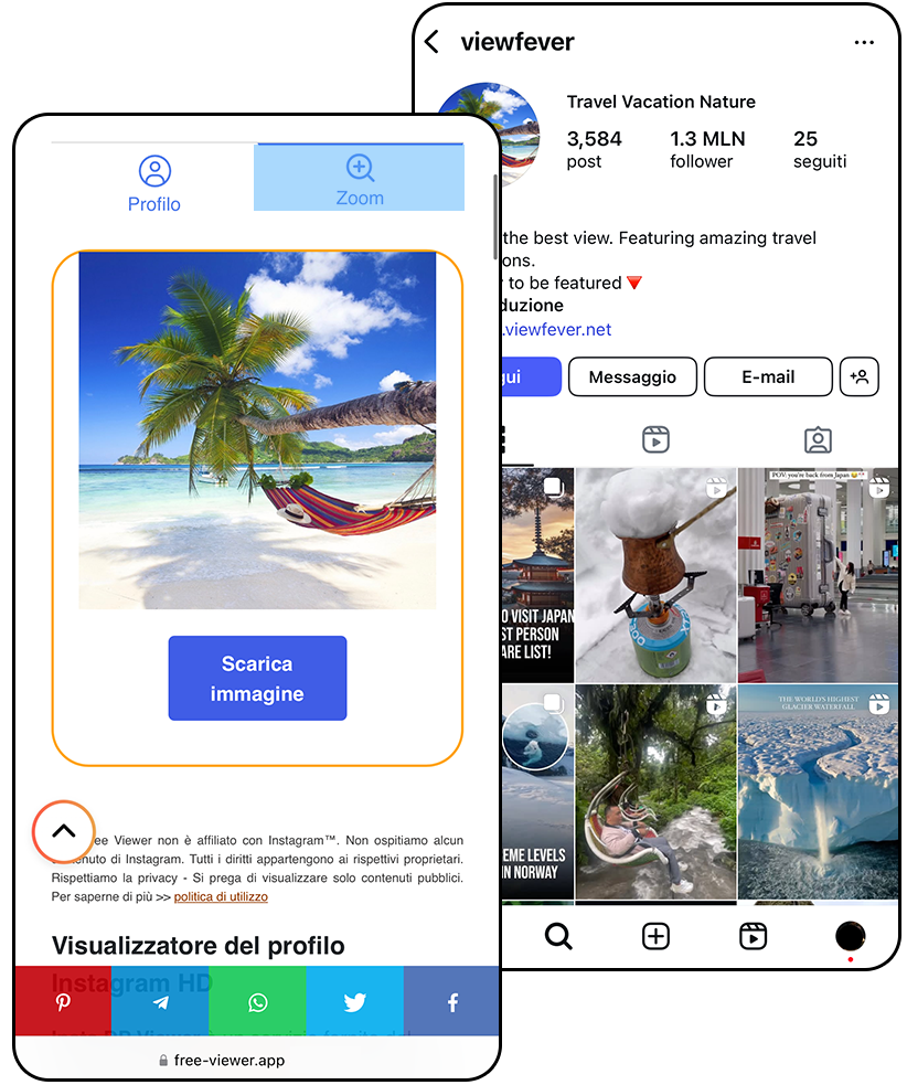 zoom foto profilo Instagram